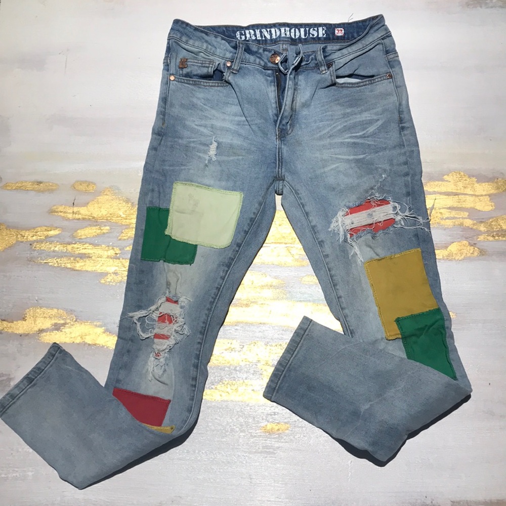 patched jeans
